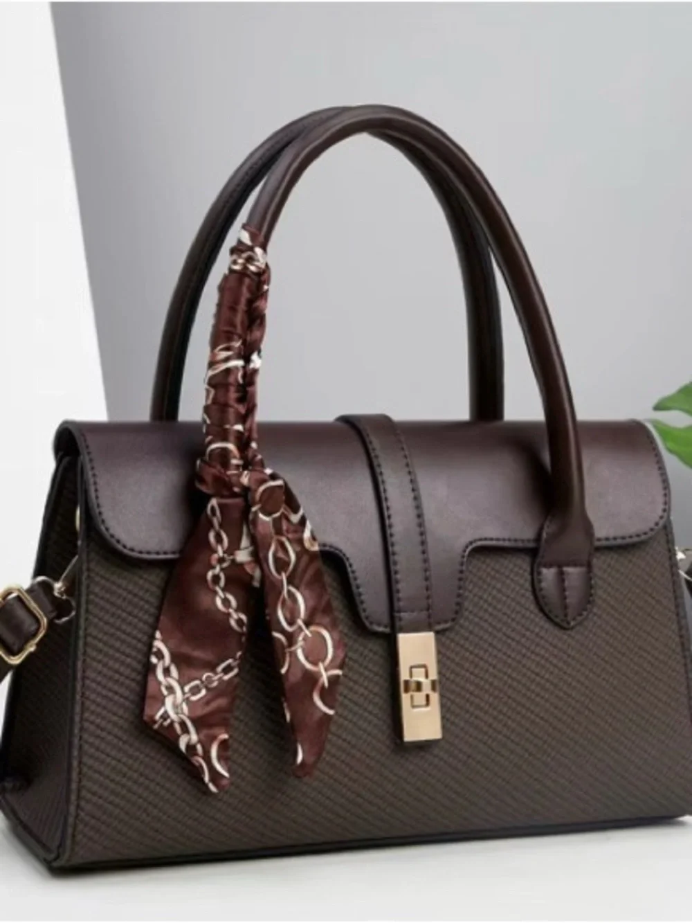 Classic Structured Women’s Satchel Handbag in Dark Brown